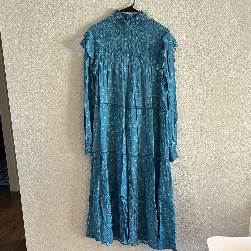 Chic Teal Long Sleeve Dress